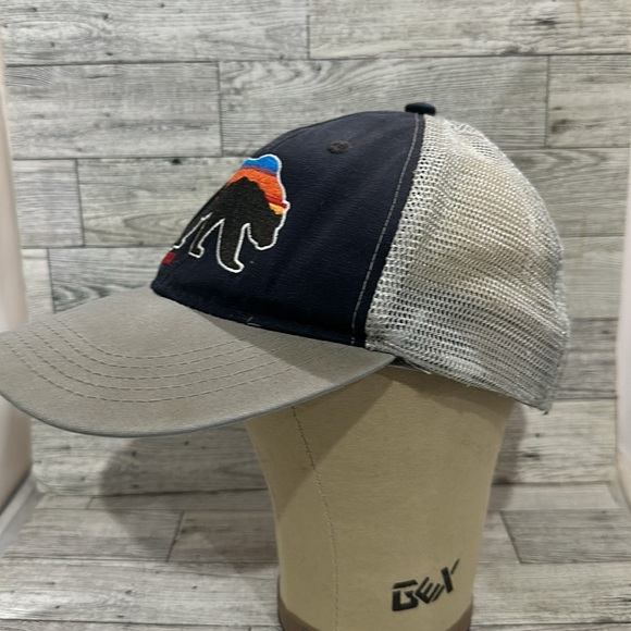 Alaska mountain bear gray distressed trucker baseball cap hat - Picture 2 of 6